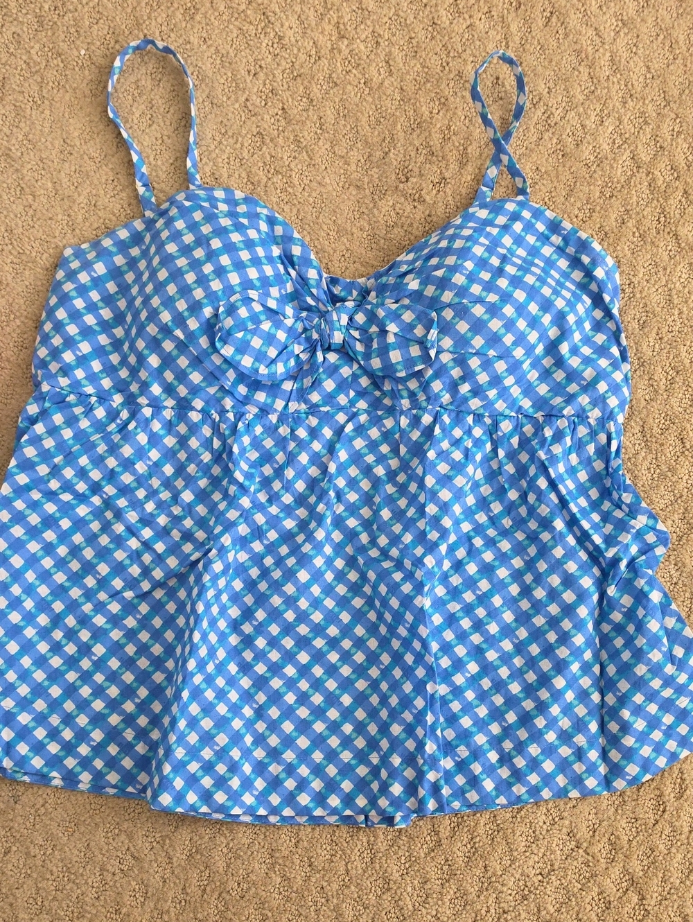 NWOT LP Sugar Blue and White Gingham top